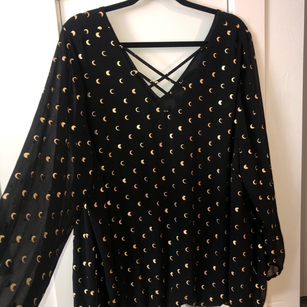 Torrid Crescent Moon, Mesh Sleeve Blouse